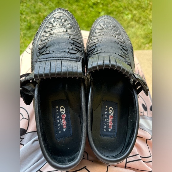 Ladies black leather Dexter walkmocs size 6 m - Picture 1 of 8